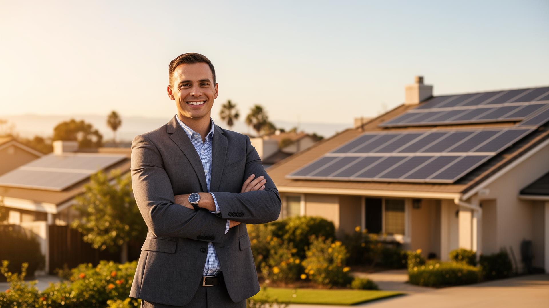 Solar sales professional in the field